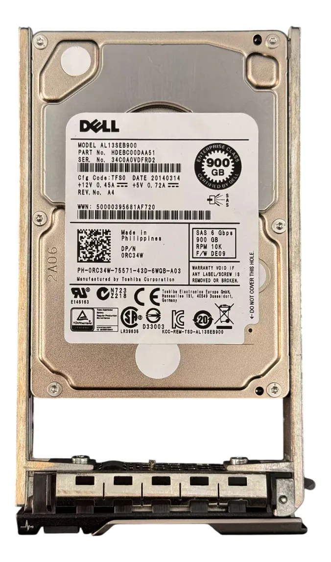 Hd Dell 900gb 10k 2,5 Sas 6gb 0rc34w Rc34w - Imagem 2
