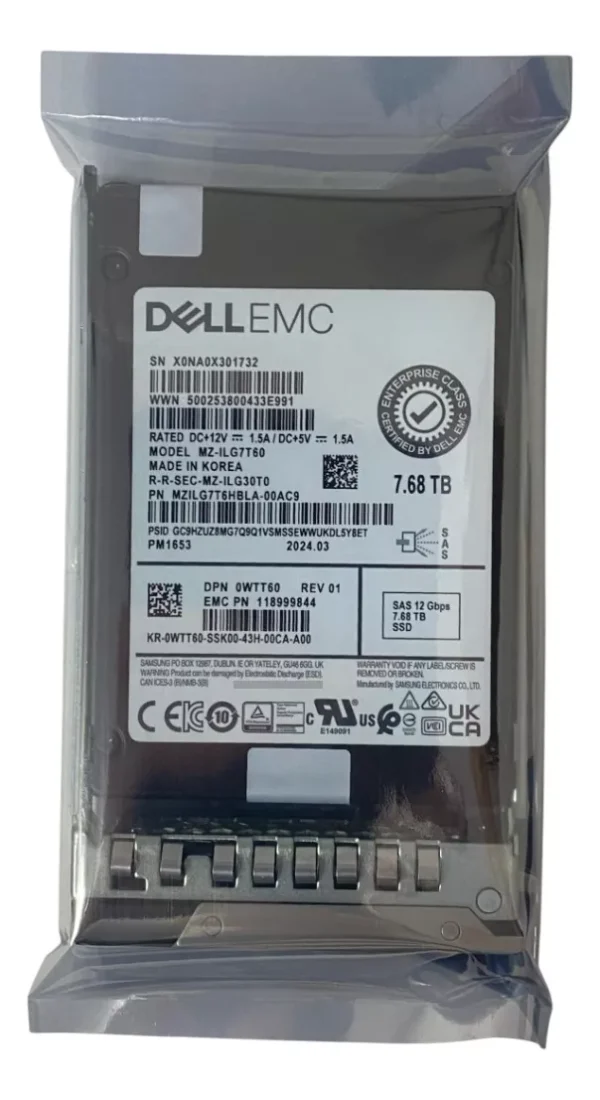 SSD DELL 7.68TB 2,5 SAS 12GB WTT60 0WTT60 - Image 2