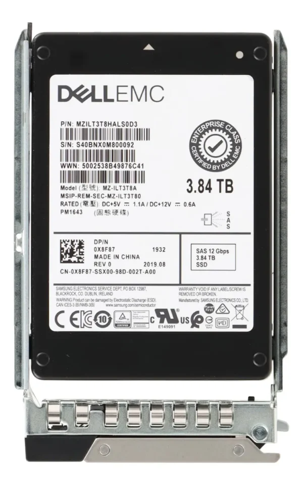 SSD Dell 3.84TB SAS 2,5 12GB X8F87 0X8F87 - Imagem 2