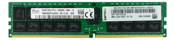Memória Lenovo 64gb Ddr4-3200aa Rdimm 02jg340 4zc7a15124 - Imagem 3