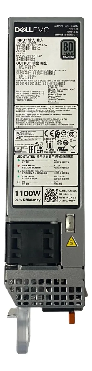 Fonte Dell Poweredge 1100w R550 R650 R750 0j9n6w J9n6w - Imagem 2