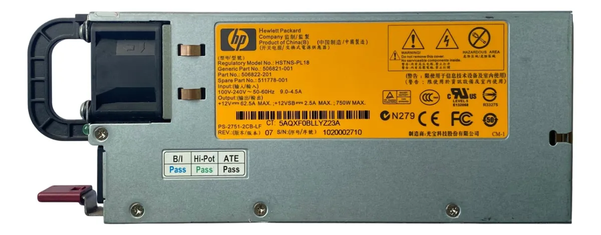 FONTE HP 750W DL380 G6 506822-201 506821-001 511778-001 - Imagem 2