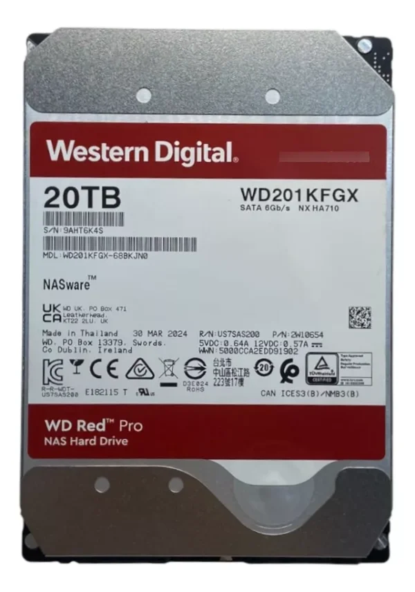 Hd Wd 20tb 7.2k 3,5 Sata 6gbps Wd201kfgx - Imagem 2