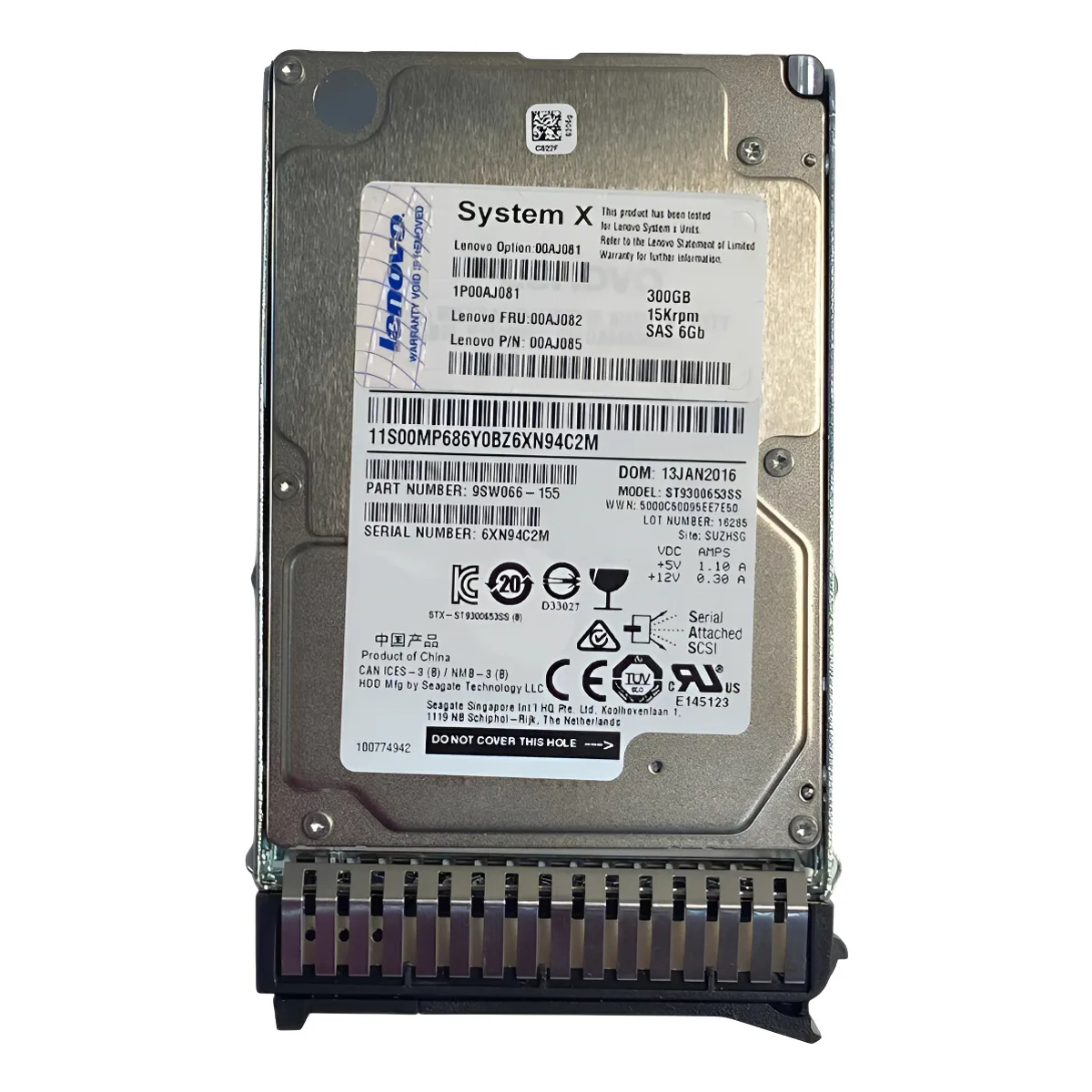 HD IBM 300GB 15K 6GB SAS 2.5 00AJ081 00AJ082 00AJ085 NOVO - Imagem 2
