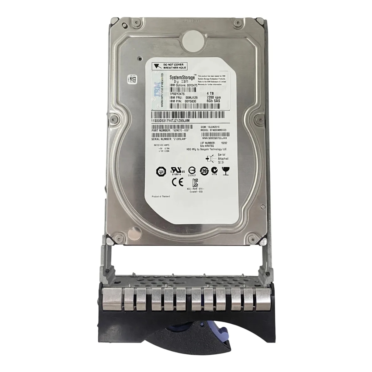 Hd Ibm 4tb 3,5 7.2k Sas 6gbps 00mj129 00y5830 00y2475 seminovo - Imagem 2