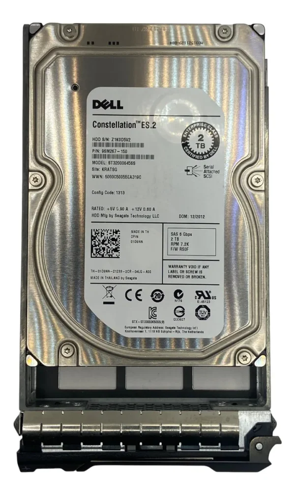 Hd Dell 2tb 7.2k 3.5 Sas 6gb 01d9nn 1d9nn St32000645ss - Imagem 2