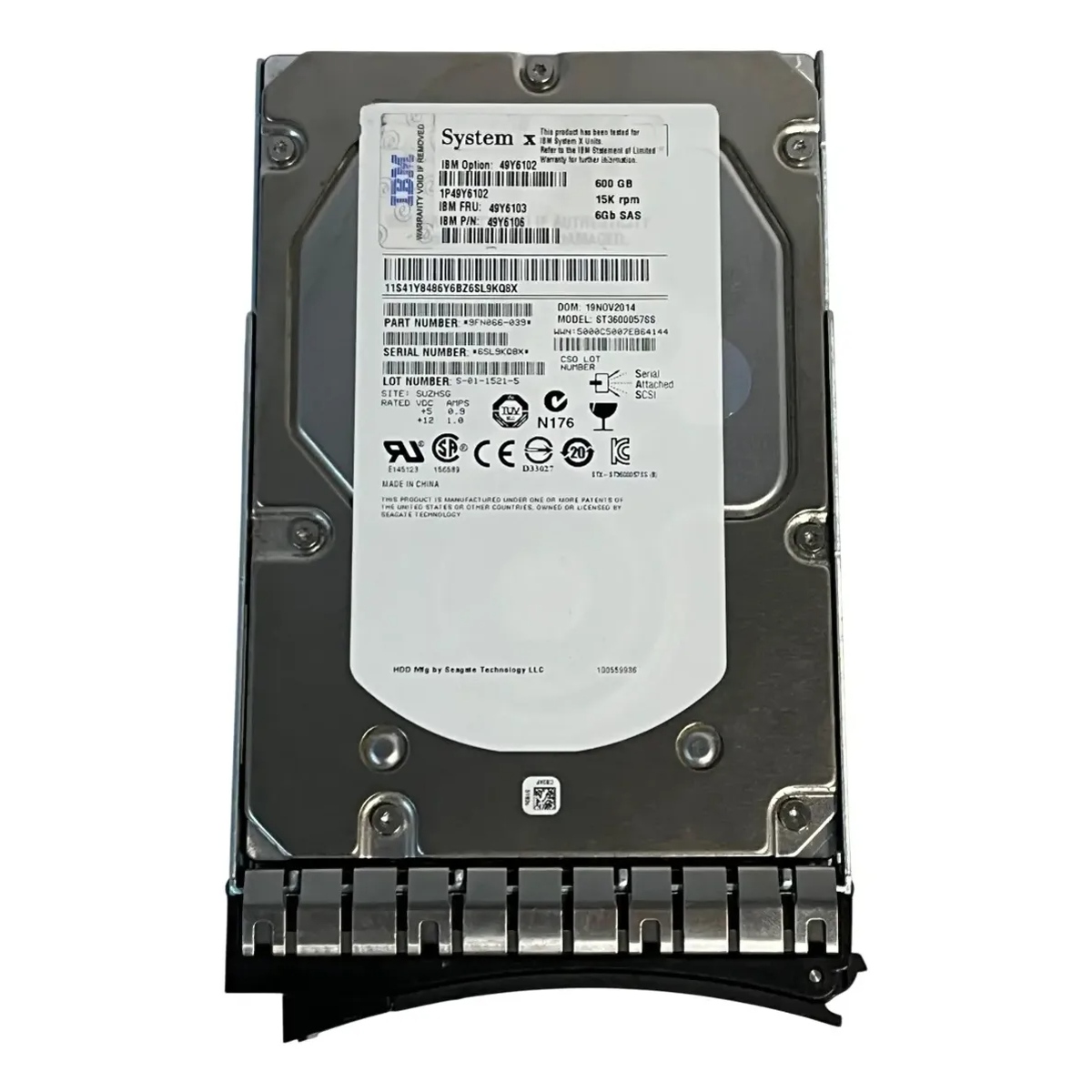 HD IBM 600GB 15K 3,5 SAS 6GB 49Y6103 49Y6106 49Y6102 - Imagem 2