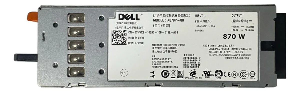 Fonte Dell 870w R610 A870p-00 07nvx8 7nvx8 0yfg1c Yfg1c - Imagem 2