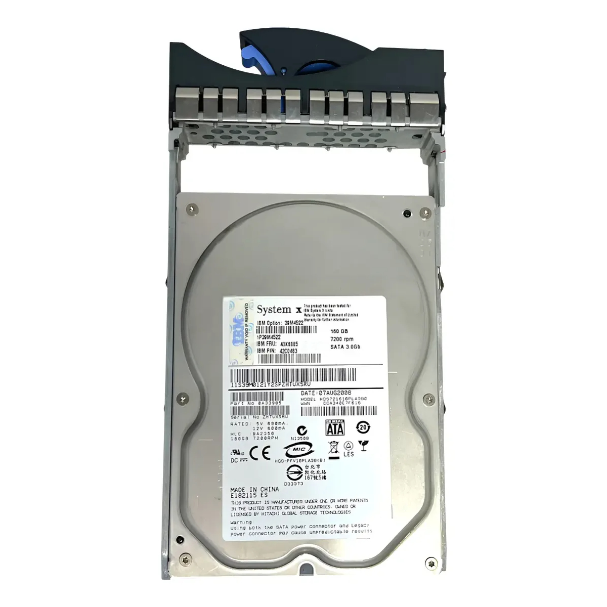 HD IBM 160GB 7.2K 3GB SATA 3.5 PN 40K6885 39M4522 42C0483 - Imagem 2