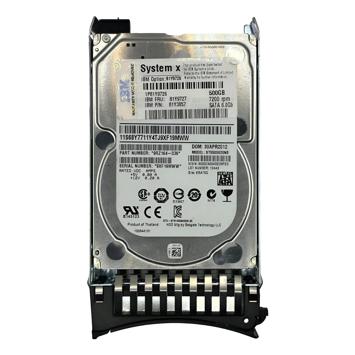 Hd Ibm 500gb 7.2k 2,5 Sata 6gb 81y9727 81y9726 81y3857 seminovo - Imagem 2