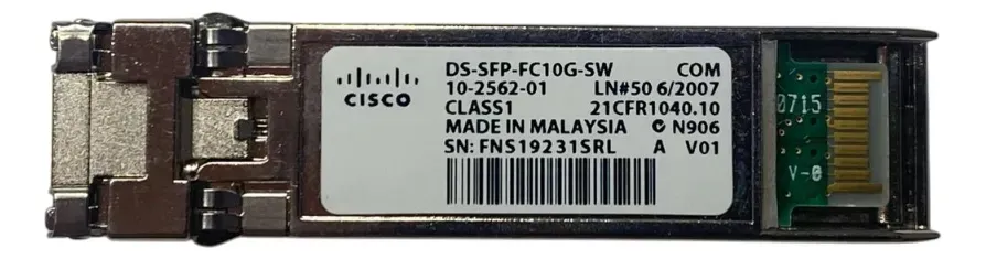 GBIC CISCO 10GB FC 850nm 300m SFP MDS 10-2562-01 - Imagem 2