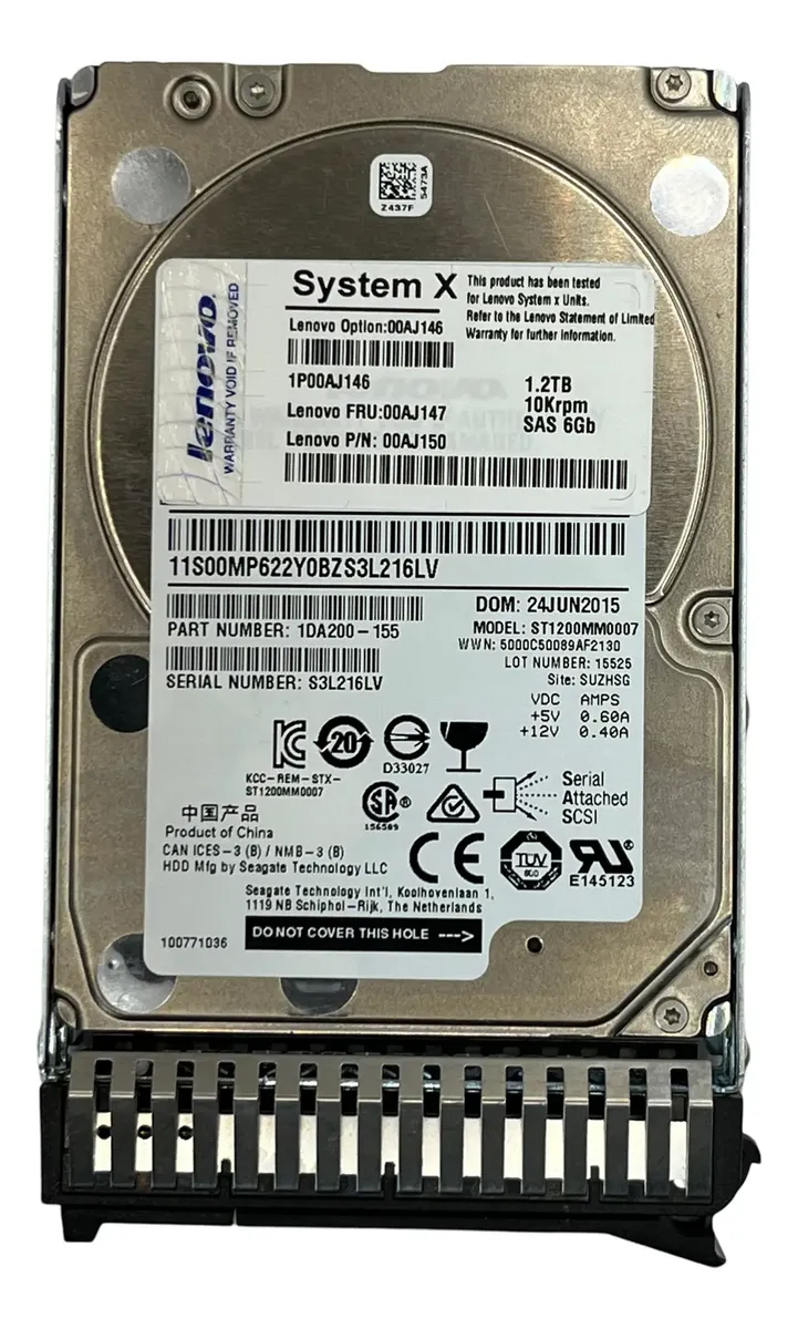 HD LENOVO 1.2TB 10K 2,5 SAS 6GB 00AJ147 00AJ150 00AJ146 - Imagem 2