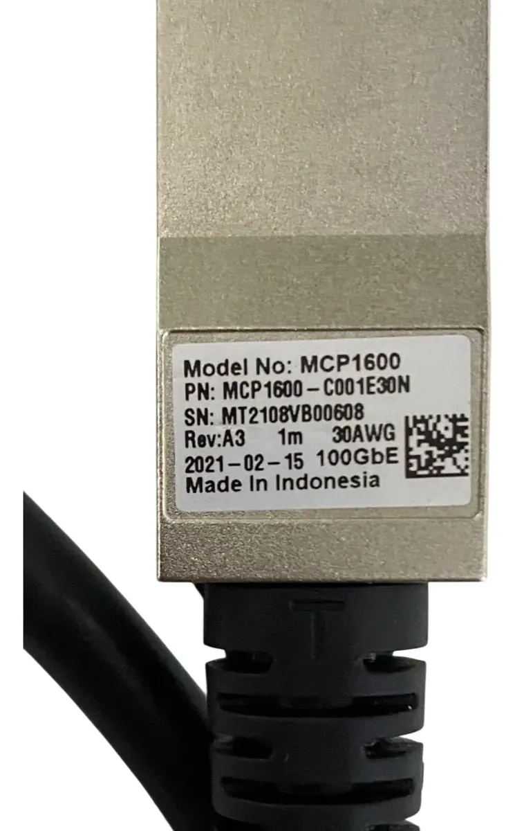 Cabo DAC Twinax Mellanox 100GB QSFP28 1M MCP1600-C001E30N - Imagem 4