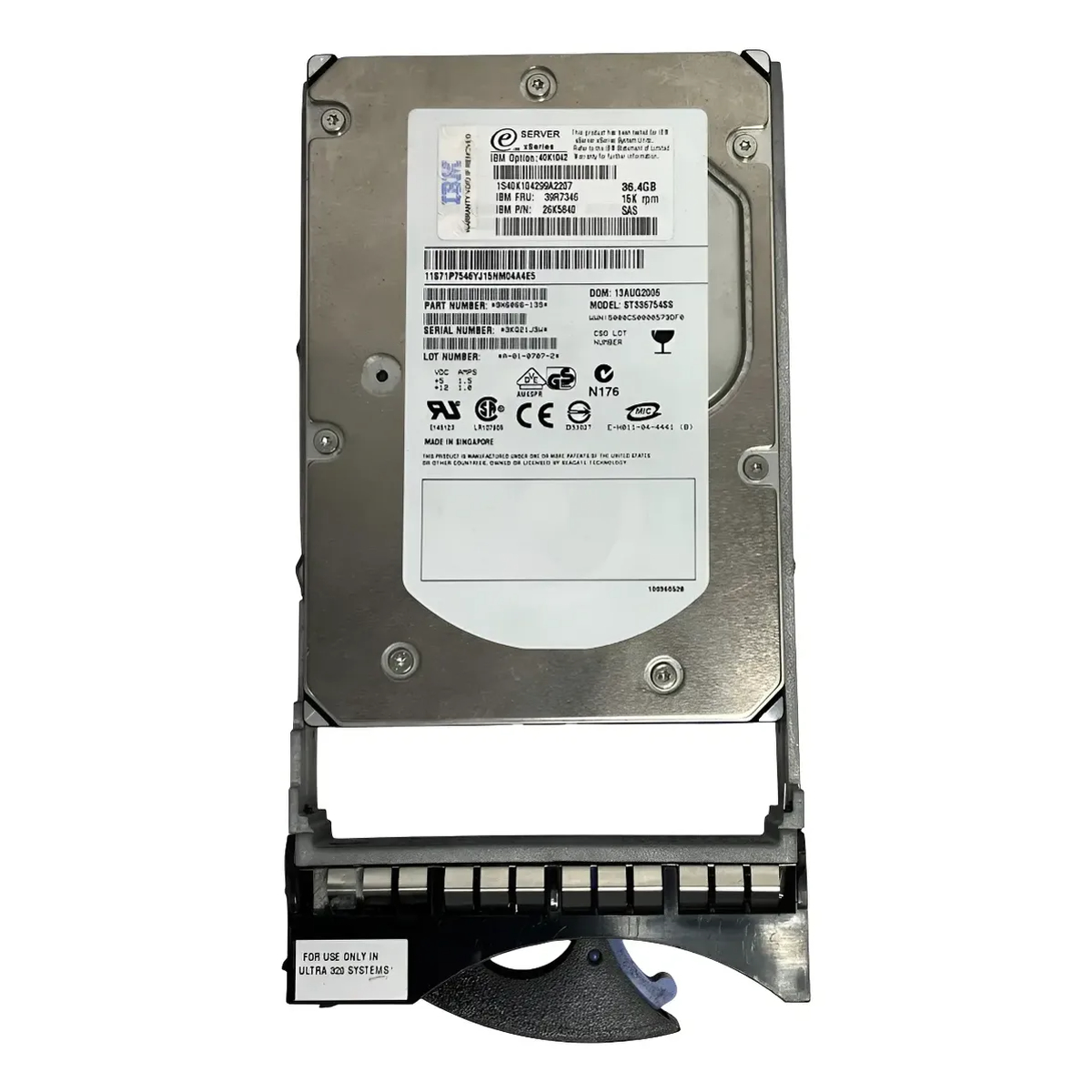 HD IBM 36.4GB 15K 3,5 SAS 3GB 39R7346 26K5840 40K1042 - Imagem 2