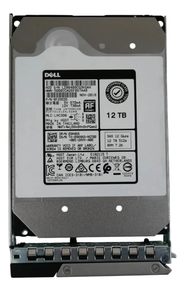 Hd Dell 12tb 7.2k Sas 3.5 09hxk6 9hxk6 - Imagem 2
