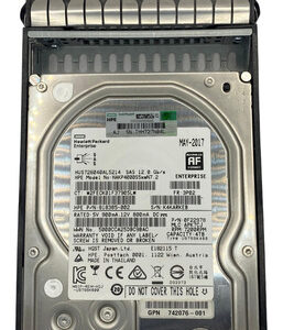 Hd Hp 4tb 7.2k 3,5 Sas 12gb 742076-001 818385-002 * Cor Prateado