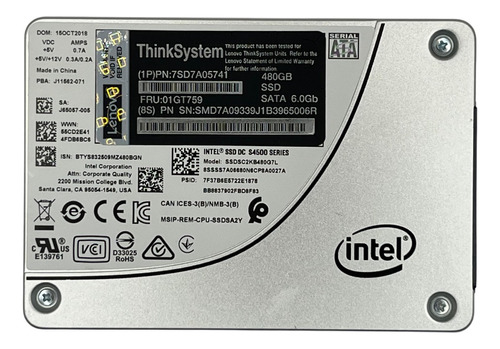 SSD LENOVO S4500 480GB 2,5 SATA 6GB 01GT759 7SD7A05741 - Imagem 2