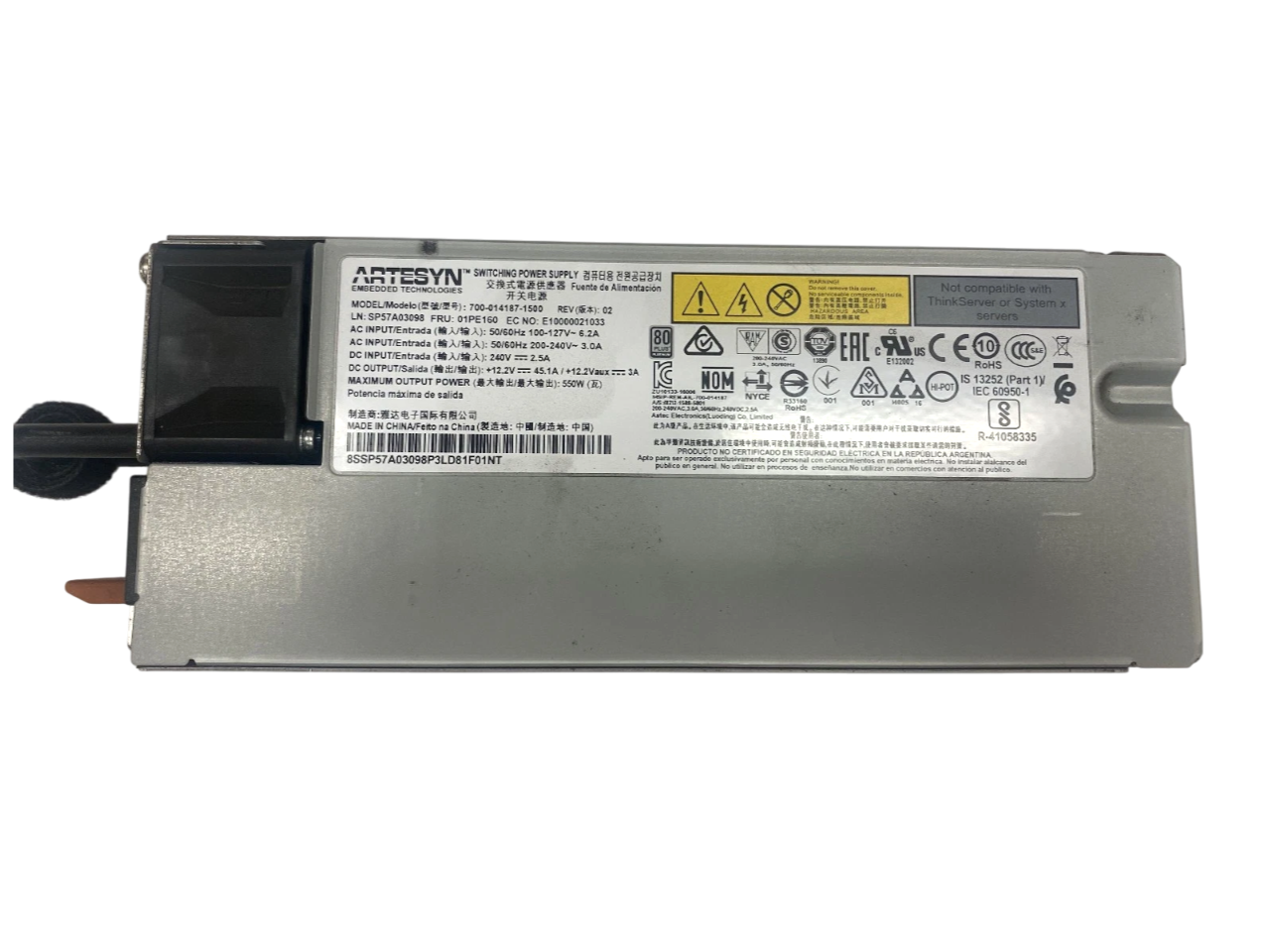 Fonte Lenovo 550w Para Servidor Sr630 Sr650 Sr550 01pe160 - Imagem 2