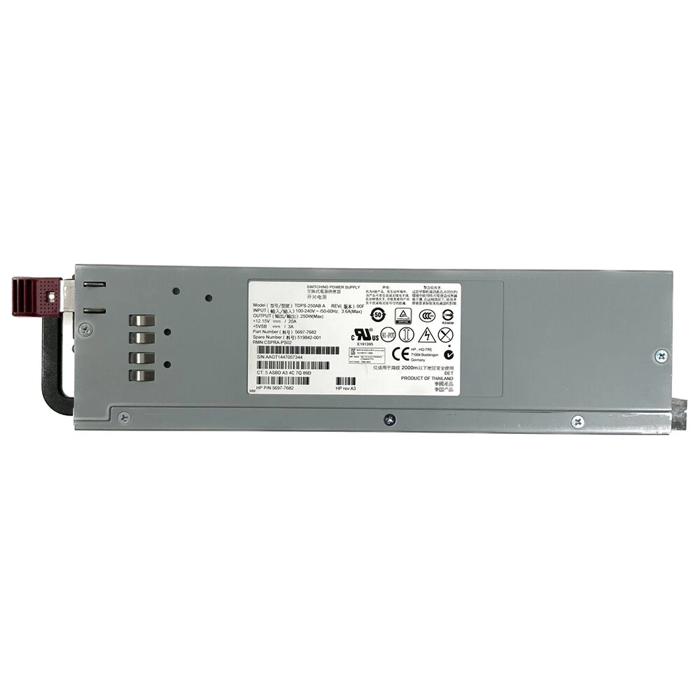 Fonte Hp 250w Para Storage Eva4400 519842-001 5697-7682 - Imagem 2