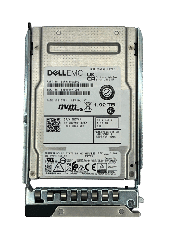 SSD Dell 1.92TB 2,5 PCIe NVMe 4.0 0N0VK0 N0VK0 - Imagem 2