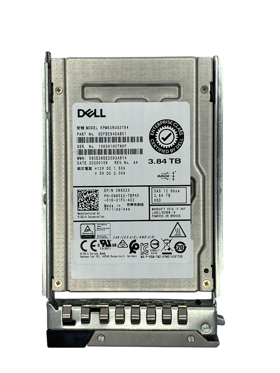 SSD DELL 3.84TB 2,5 SAS 12GB 0N85XX N85XX seminovo - Imagem 2