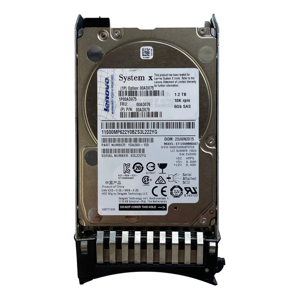 HD IBM 1.2TB 10K 2,5 SAS 6GB 00AD075 00AD076 00AD079 - Imagem 2