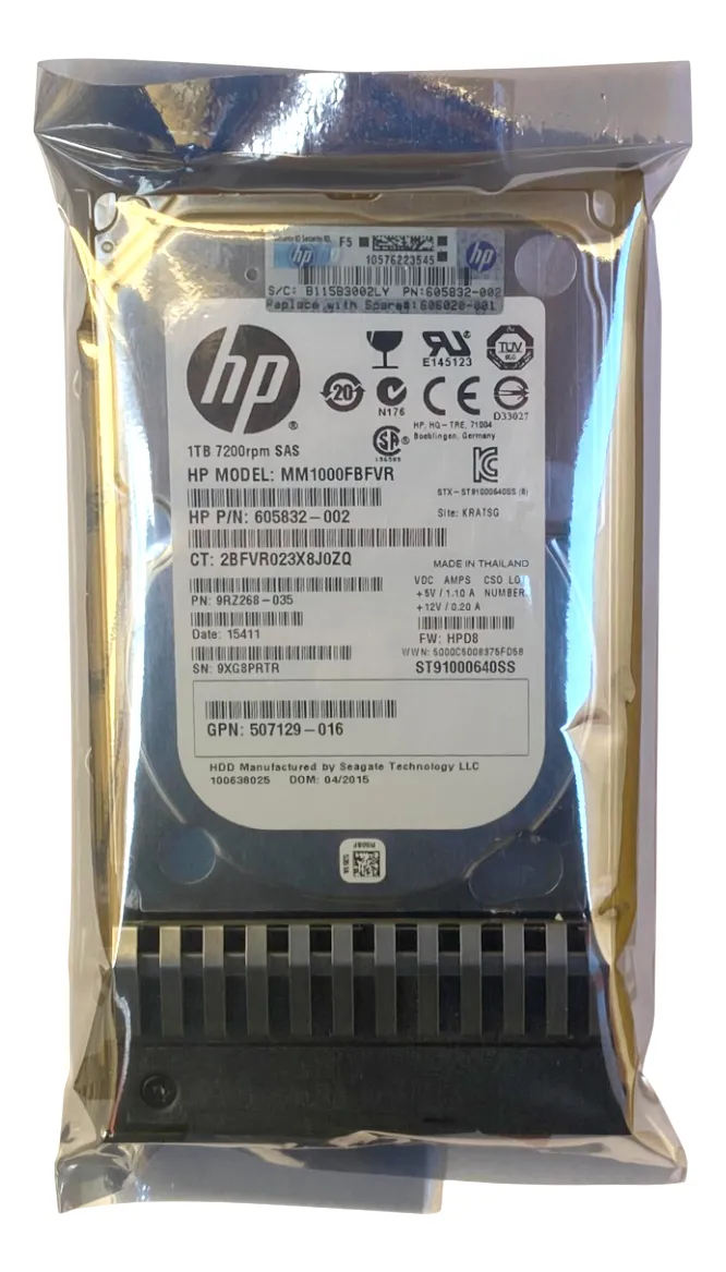 HD HP 1TB 7.2K 2,5 SAS 6GB 606020-001 605835-B21 - Imagem 3