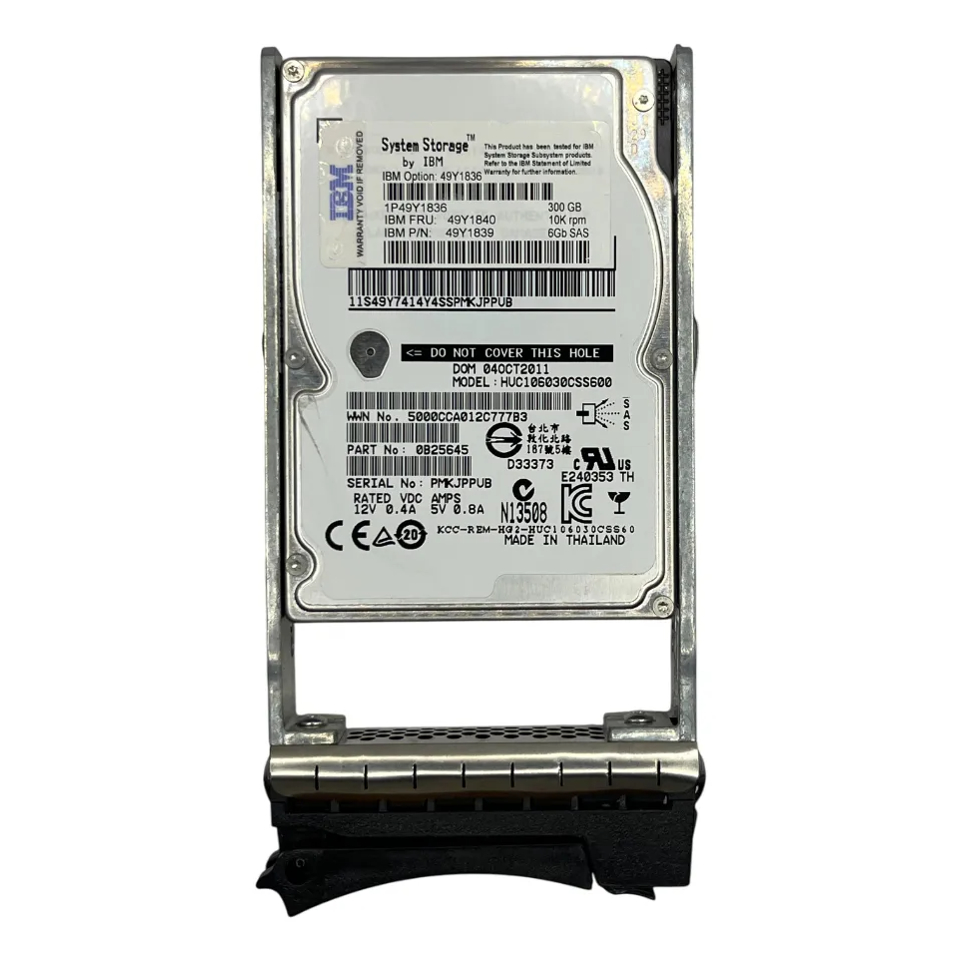 HD IBM 300GB 10K 6GB SAS 2.5 49Y1840 49Y1839 49Y1836 NOVO - Imagem 2