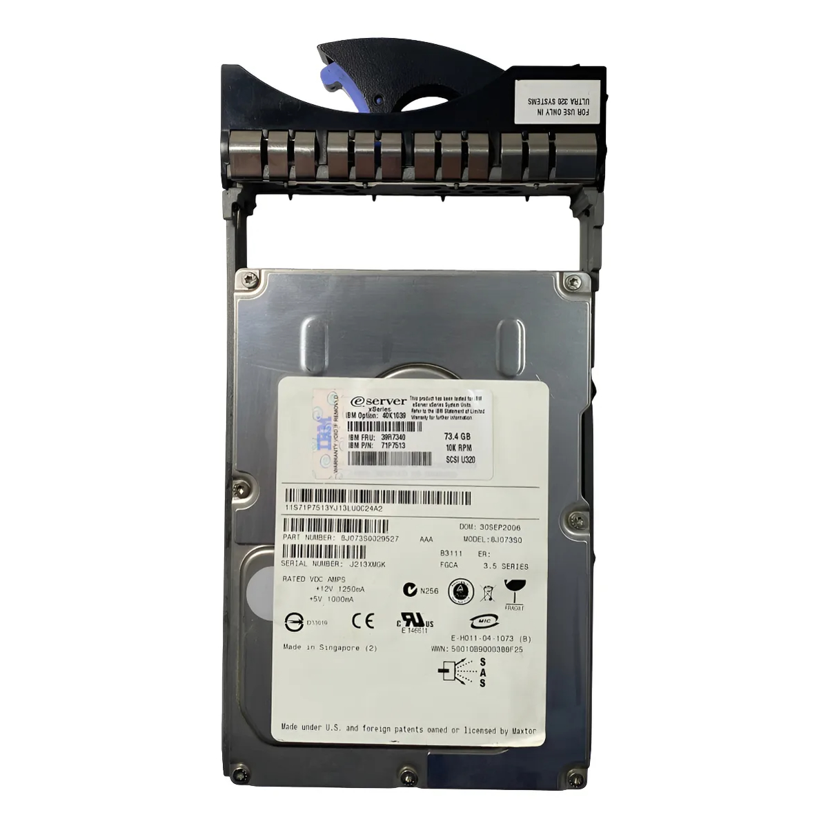 HD IBM 73.4GB 10K 3,5 SAS 39R7340 40K1039 26K5837 - Imagem 2