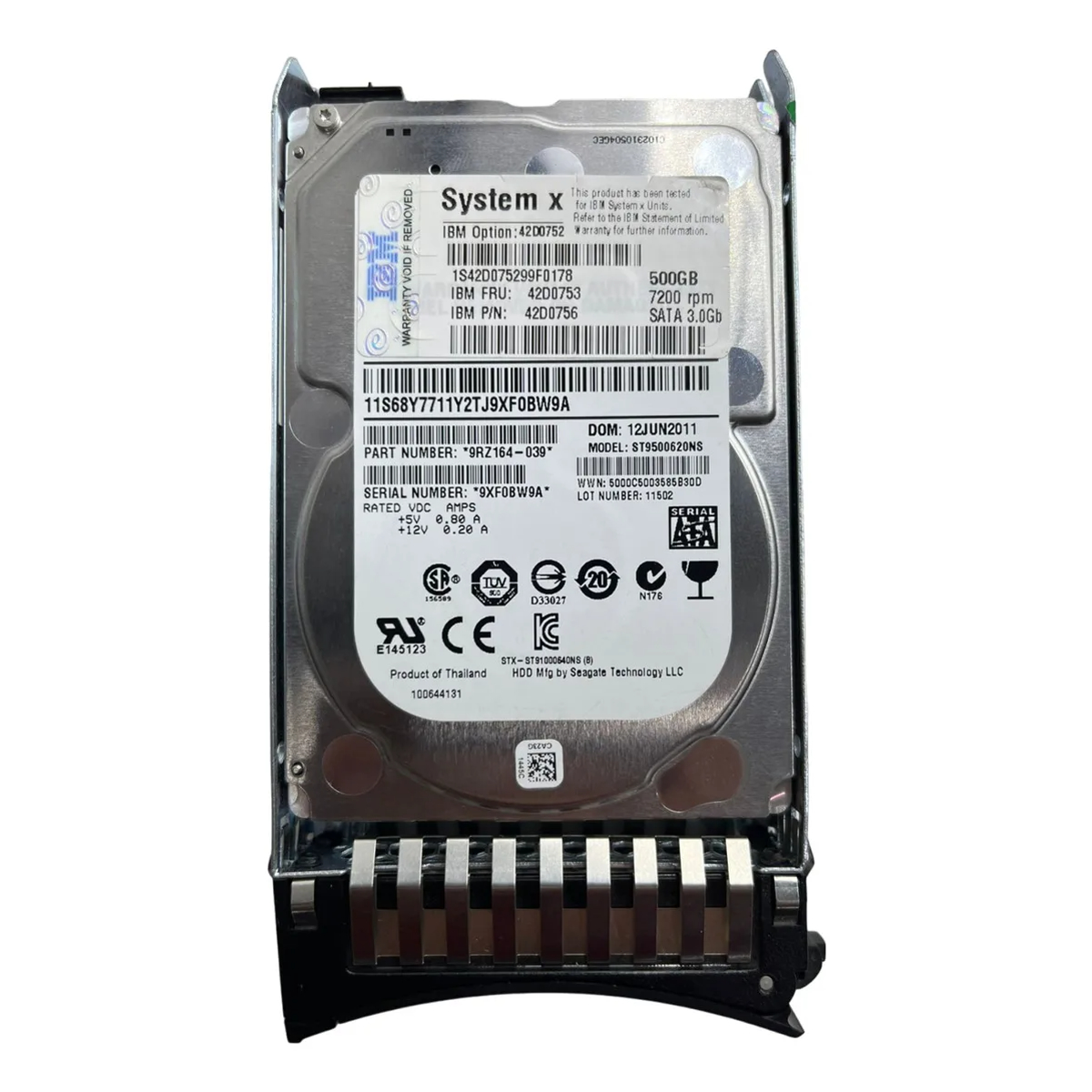 HD IBM 500GB 7.2K 3GB SATA 2,5 42D0753 42D0756 42D0752 NOVO - Imagem 2