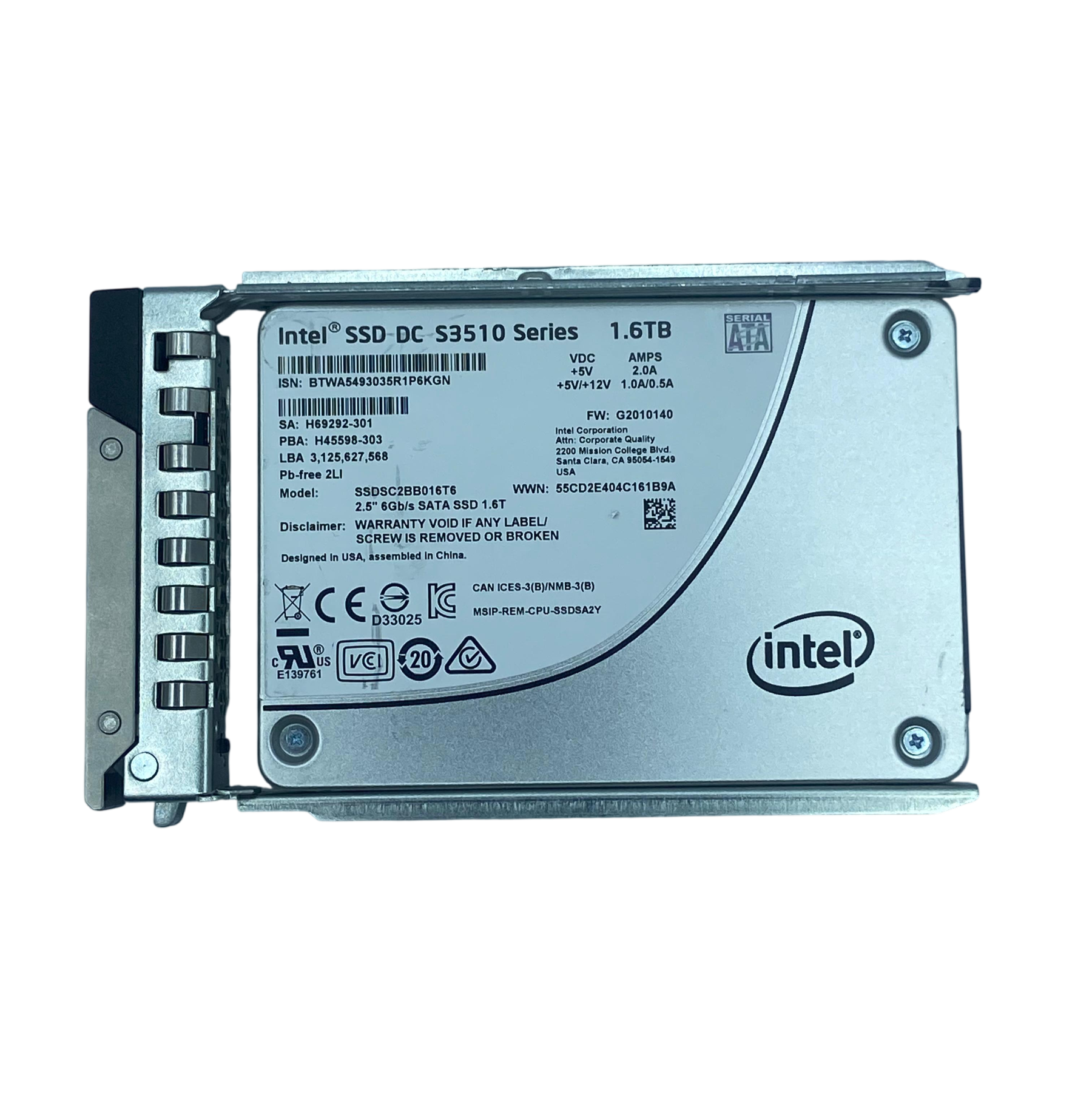 SSD INTEL 1.6TB DC S3510 2,5 SATA 6GB SSDSC2BB016T6 NOVO - Imagem 2