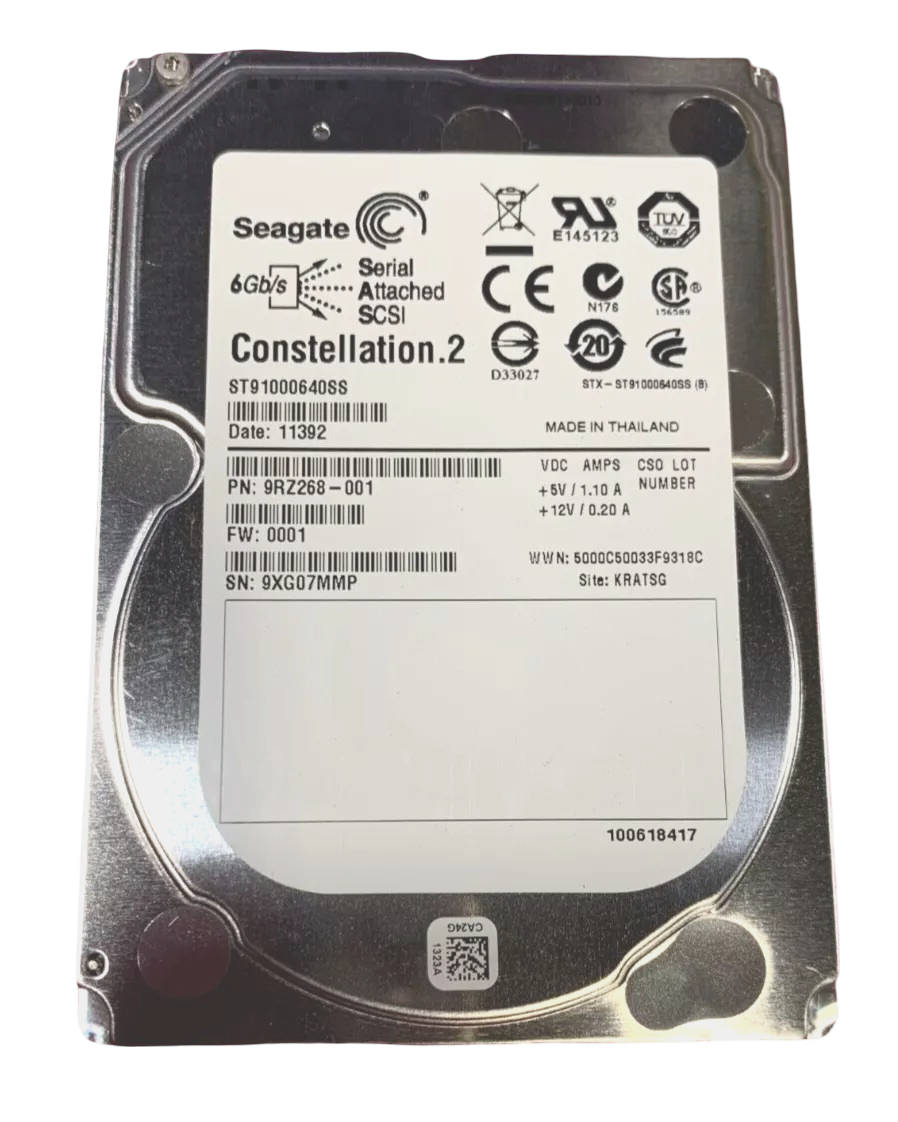 HD SEAGATE 1TB 7.2K 2,5 SAS 6GB ST91000640SS - Imagem 2