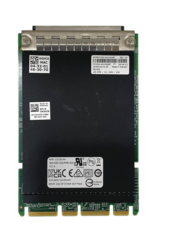 Placa de Rede DELL 57454 10GB RJ45 4-Port 0W5HC8 W5HC8 - Imagem 3
