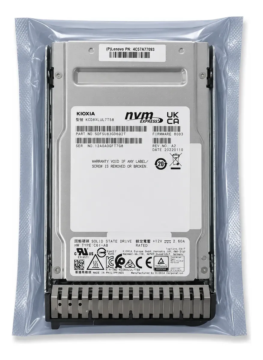 SSD Toshiba Kioxia 7.68TB 2,5 NVMe KCD6XLUL7T68 NOVO - Imagem 3