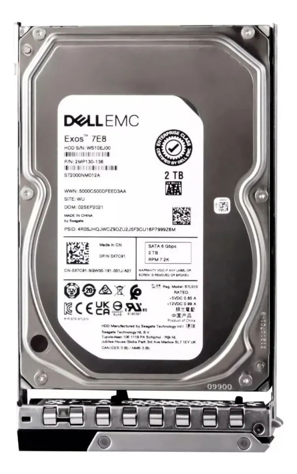 Hd Dell 2tb 7.2k 3,5 Sata 6gb 0x7c91 X7c91 - Imagem 2
