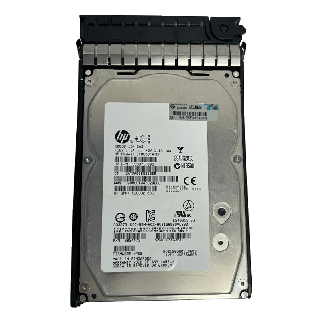 HD HP 600GB 15K 3,5 SAS 6GB 517354-001 516828-B21 seminovo - Imagem 2