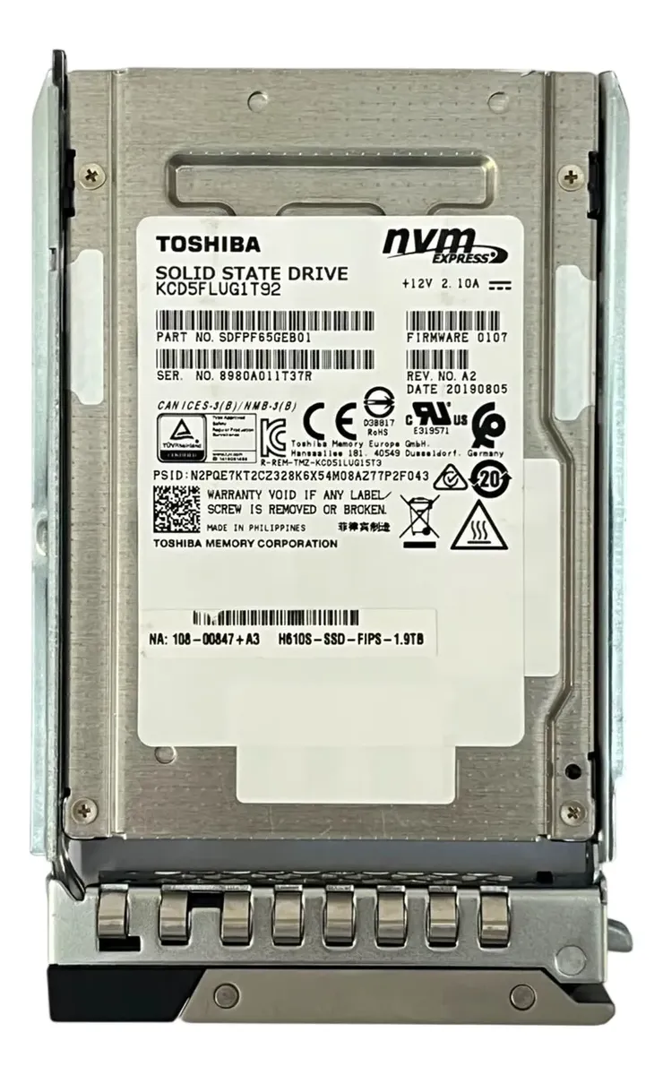 SSD Kioxia Toshiba 1.92TB 2,5 U.2 NVME KCD5FLUG1T92 - Imagem 3