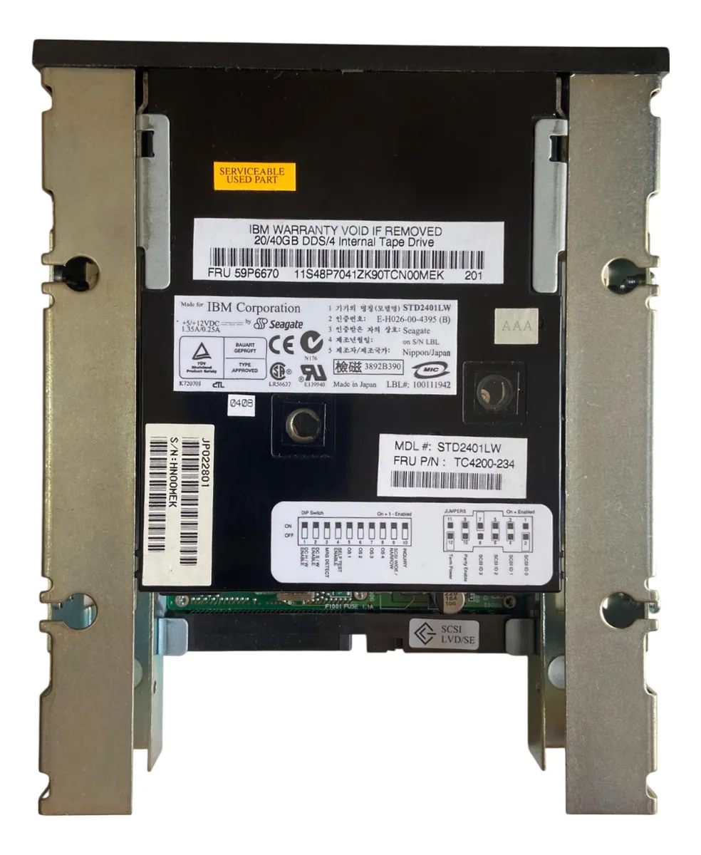 IBM LTO DDS4 20/40GB SCSI Interna 59P6670 TC4200-237 - Imagem 2