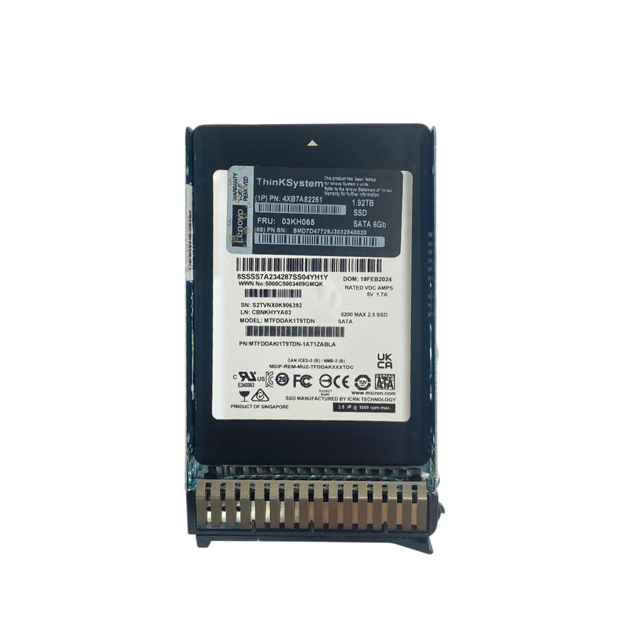 SSD Lenovo 1.92TB 2,5 SATA 6GB 03KH065 4XB7A82261 NOVO - Imagem 2