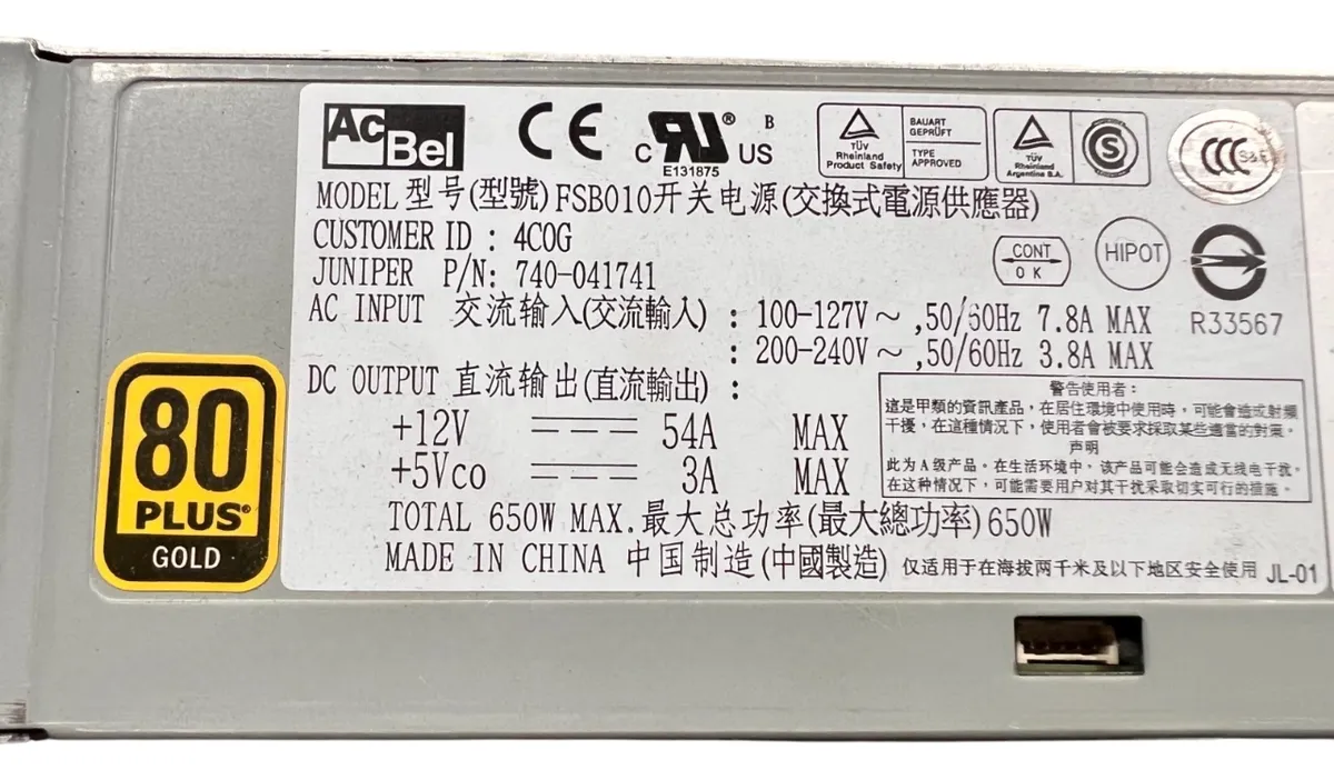 Fonte Juniper 650W QFX3500 QFX5100 EX4550 740-041741 - Imagem 5