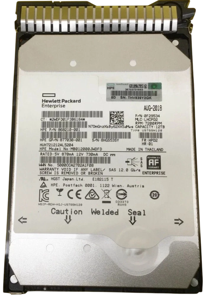 HD HP 12TB 7.2K 3,5 SAS 12GBPs 882397-001 881779-B21 - Imagem 2