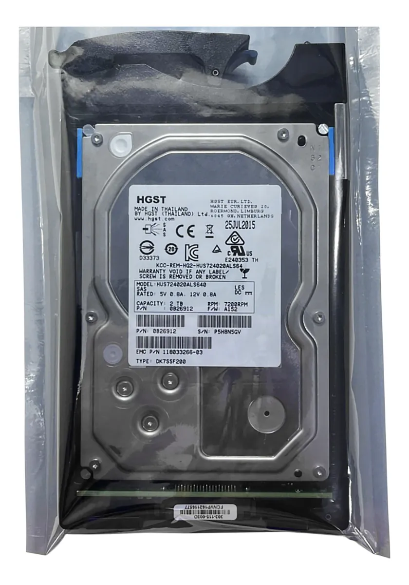 Hd Emc 2tb 7.2k 3.5 Sas 6gb 005050945 118000382-05 seminovo - Imagem 2