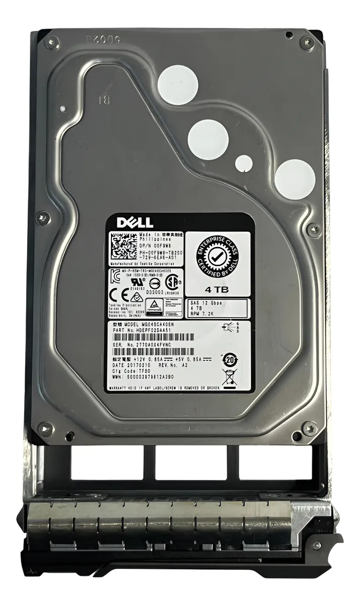 Hd Dell 4tb 7.2k 3,5 Sas 12gbps 00f9w8 0f9w8 Mg04sca40en