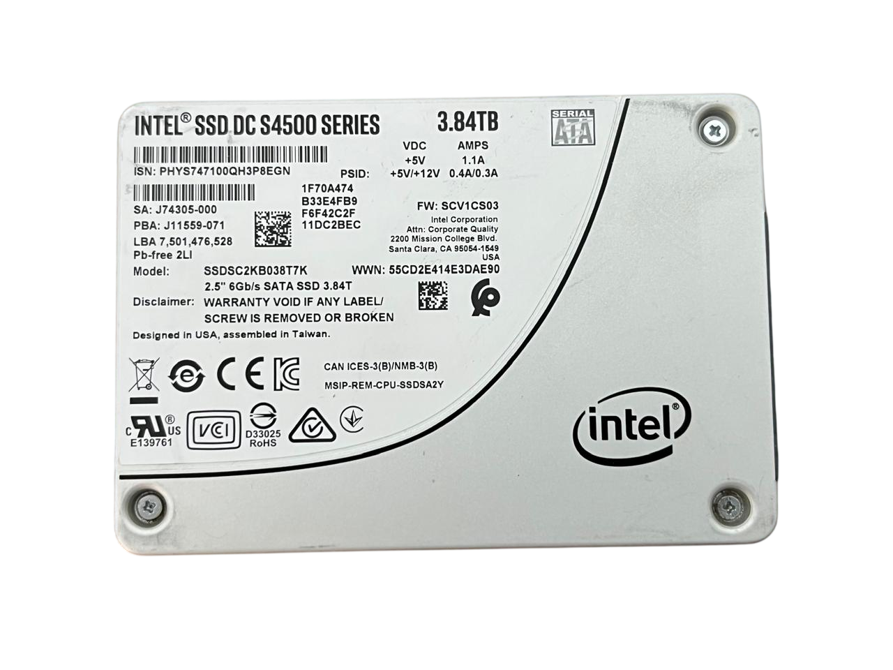 SSD INTEL 3.84TB 6Gbps 2,5 SATA SSDSSC2KB038T7 - Imagem 2