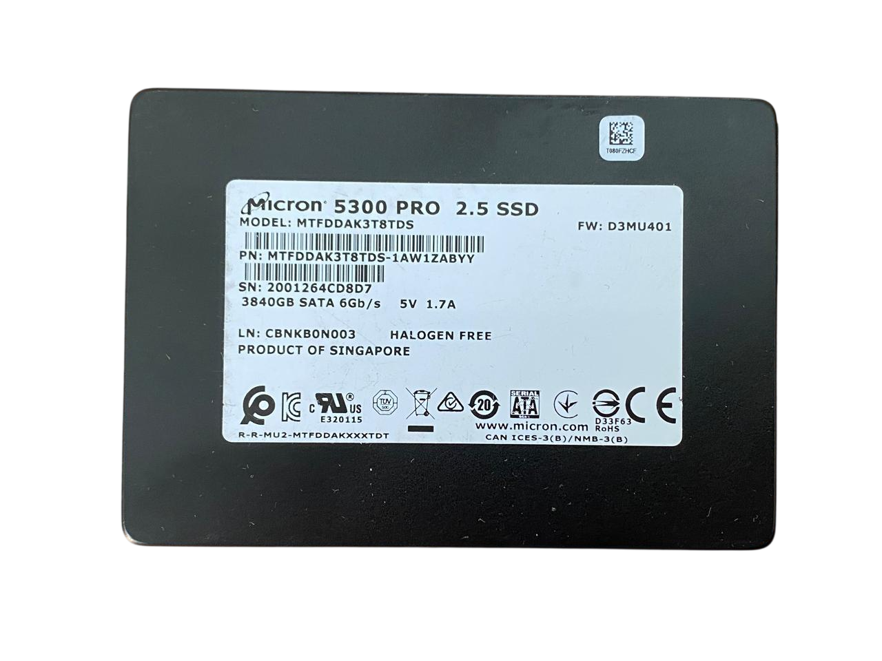 SSD Micron 5300 PRO 3.84TB 2,5 SATA 6GB MTFDDAK3T8TDS - Imagem 2
