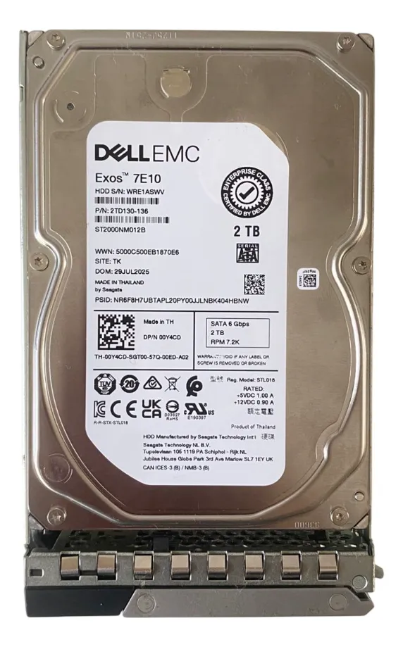 HD DELL 2TB 7.2K 3,5 SATA 6GBPs 00Y4CD 0Y4CD - Imagem 2