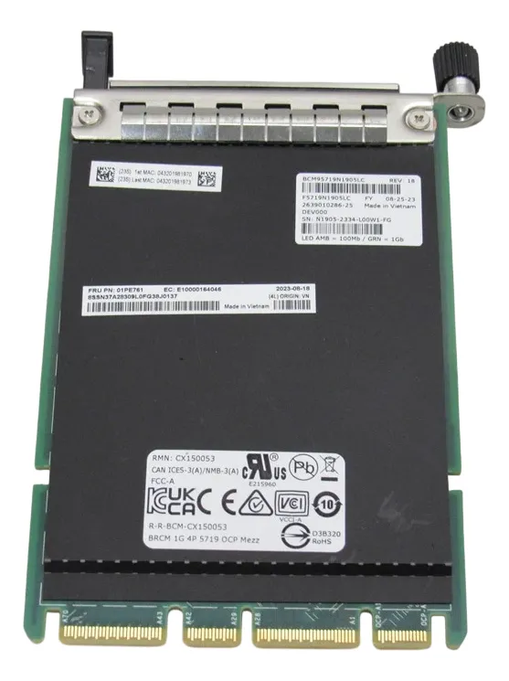 Placa de Rede Lenovo 5719 1GB RJ45 4-Port OCP 3.0 01PE761 - Imagem 3