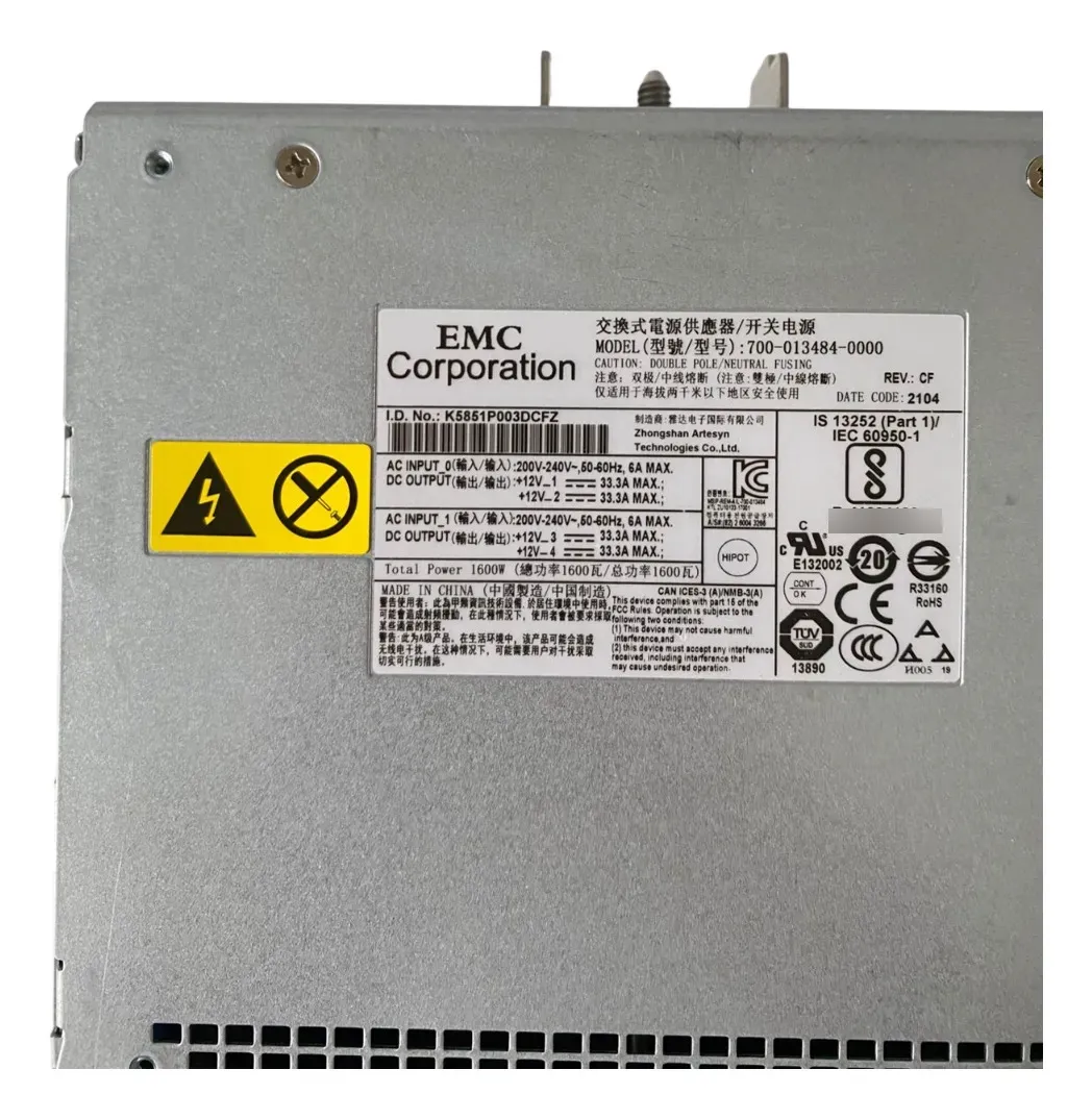 Fonte EMC 1600W AC Data Domain DS60 071-000-600-04 - Imagem 5