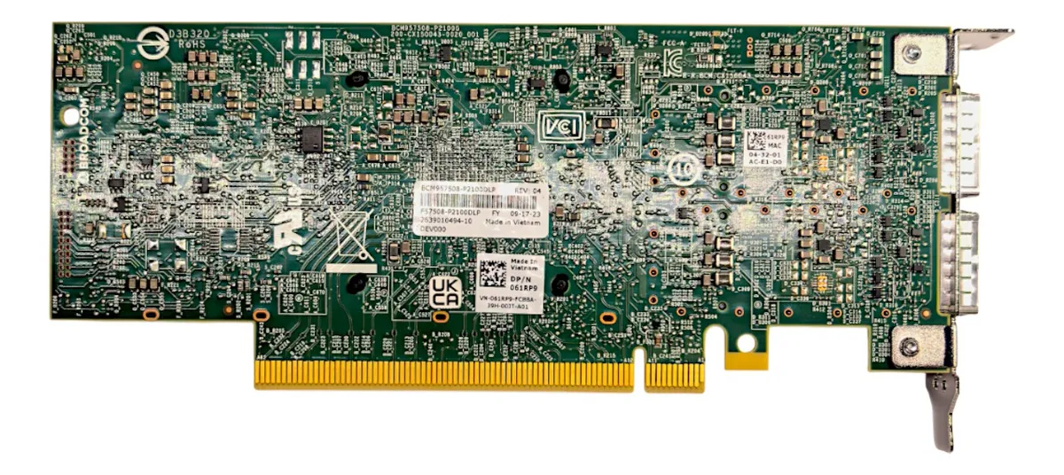 Placa de Rede DELL 57508 100GB QSFP56 2-Port 061RP9 61RP9 - Imagem 3