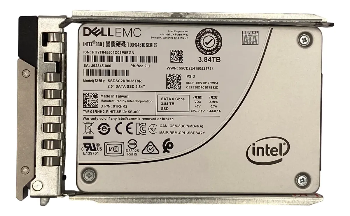 SSD D3-S4510 DELL 3.84TB 2,5 SATA 6GBPs 01RHK2 1RHK2 - Imagem 2